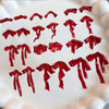 3D Soft Red Ribbon Bow Nail Charm 50pcs