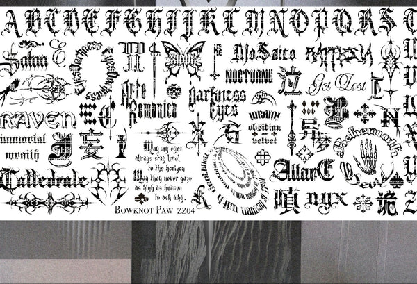 Gothic Letter & Symbol Stamping Plate(with scraper)