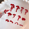 3D Soft Red Ribbon Bow Nail Charm 50pcs
