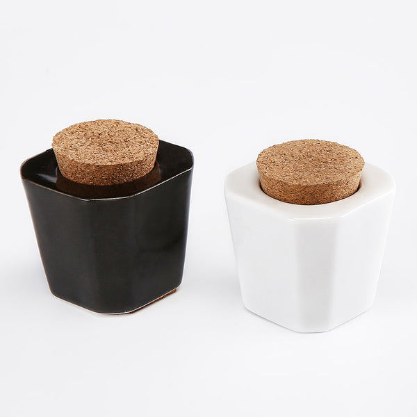 4 Types Nail Brush Cleanser Ceramic Jar