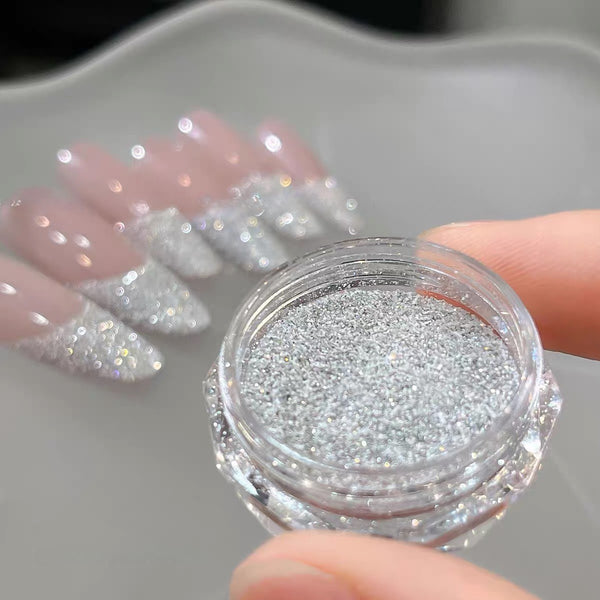Flash Ice Crystal Nail Glitter - Fine Shimmer French Gradient Powder