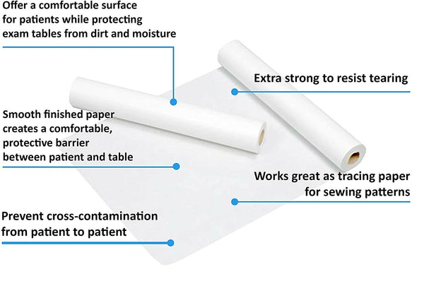 Disposable Exam Bed Sheet Paper 24" X 125' 1 roll