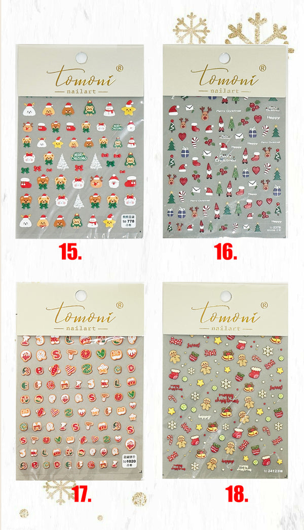 Christmas Nail Art Stickers (36 styles)