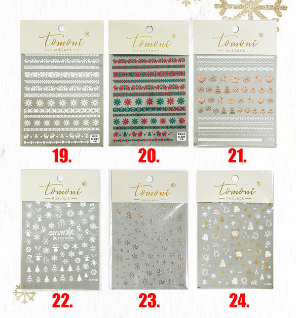 Christmas Nail Art Stickers (36 styles)