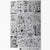 Sheet of black and white cartoon character stickers with various designs.