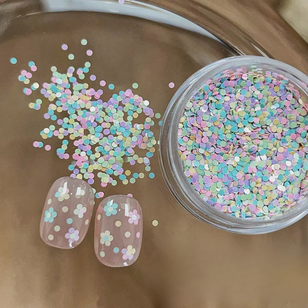 Macarons Nail Glitter Mini Stars Hearts mix style