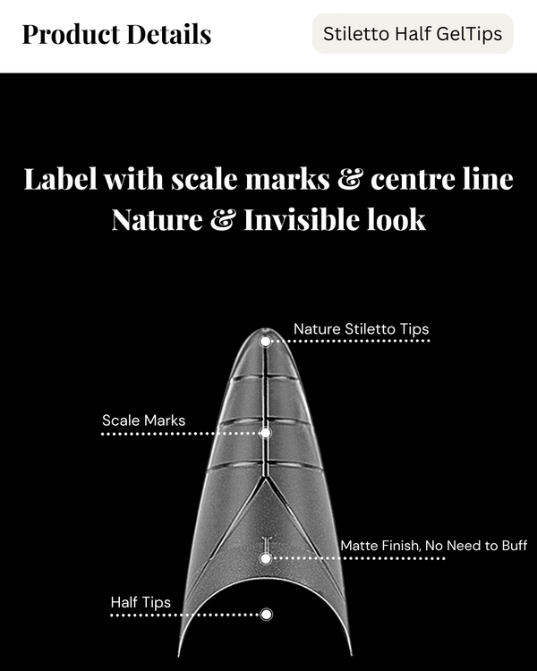 Stiletto Half Nail Tips 12sizes 340pcs