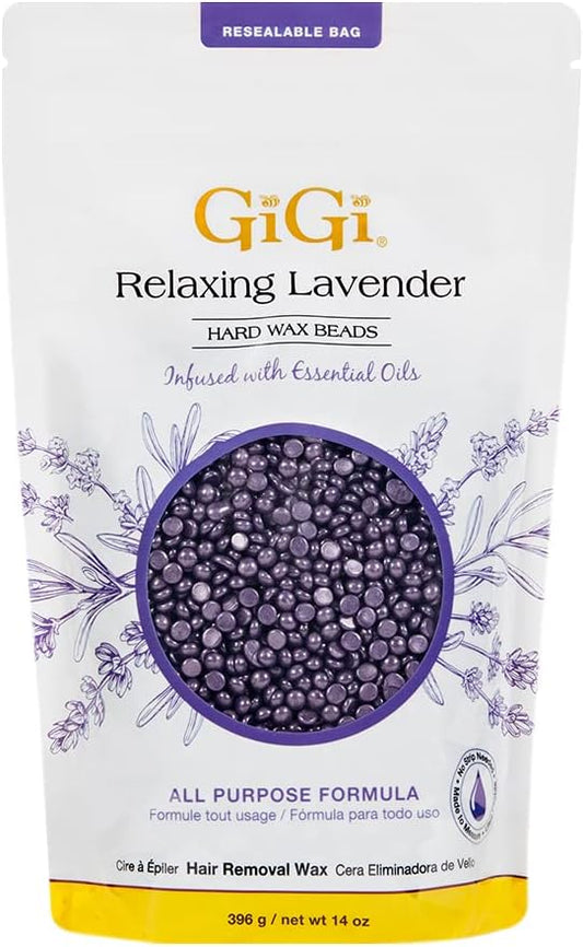 GiGi Hard Wax Beads for Hair Removal 14 oz Relaxing Lavender