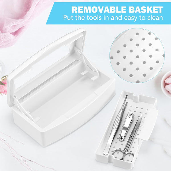 Manicure Nail Tools Lash Tweezer Sterilizer Disinfecting Tray Box Plastic