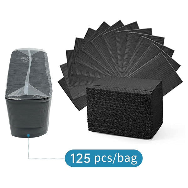 Disposable Dental Bibs 13"x18"(125Pack) 3 Ply Waterproof Tattoo Bib Sheet for Patients - Dentist or Medical Tray Cover and Nail Table Cover Supplies