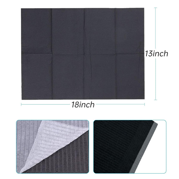 Disposable Dental Bibs 13"x18"(125Pack) 3 Ply Waterproof Tattoo Bib Sheet for Patients - Dentist or Medical Tray Cover and Nail Table Cover Supplies