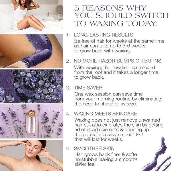 GiGi Hard Wax Beads for Hair Removal 14 oz Relaxing Lavender