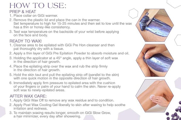 GiGi Hard Wax Beads for Hair Removal 14 oz Relaxing Lavender