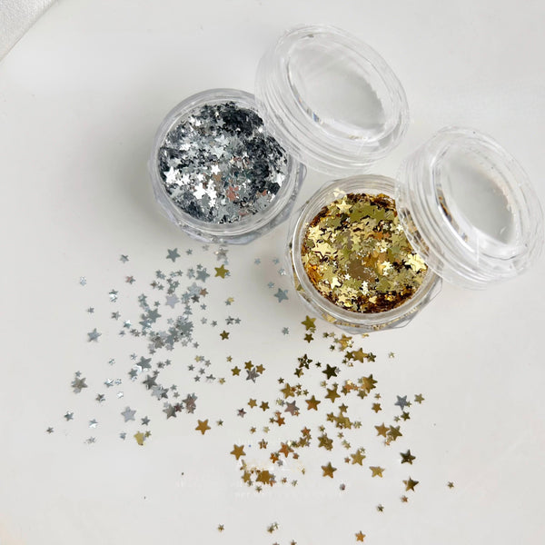 Nail Glitter Mini Stars mix size (4 Colours)