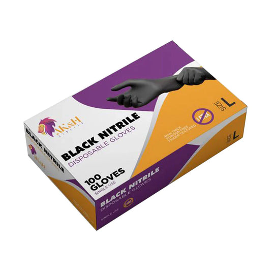 AK & H Black Nitrile Gloves S size