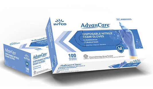 AdvanCare Nitrile Blue Gloves (50 pairs)
