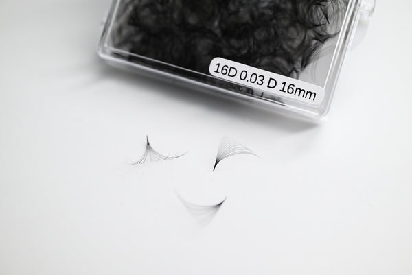 OceanLuxe Premade eyelash fans(500 fans/box)16D-0.03-D Curl