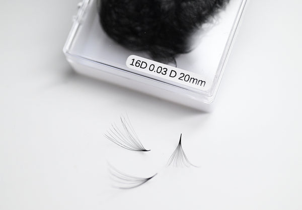 OceanLuxe Premade eyelash fans(500 fans/box)16D-0.03-D Curl