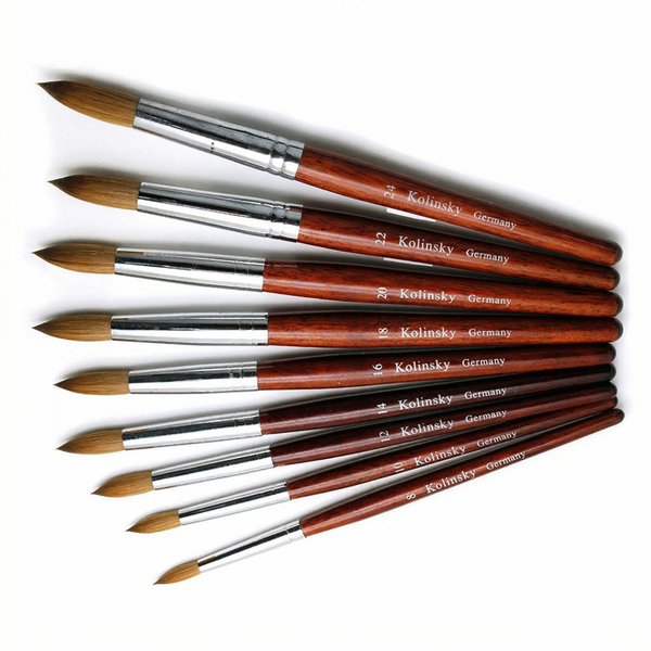Kolinsky Sable Acrylic Nail Art Brush Red Wood Pen Nail Brush