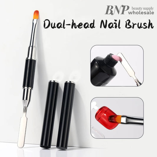 Dual-Ended 2 in 1 Nail Brush & Spatula Tools