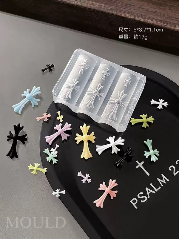 Chrome Hearts 3D Carving Silicone DIY Nail Mould Decoration