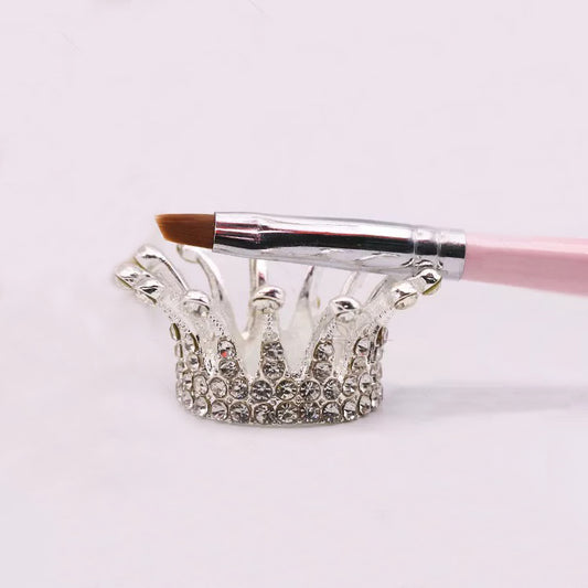 Crown Brush Holder for Nail Brush (Silver)