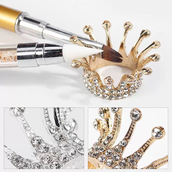 Crown Brush Holder for Nail Brush (Silver)