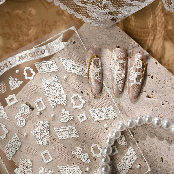 Lace 3D Nail Decoration Sticker