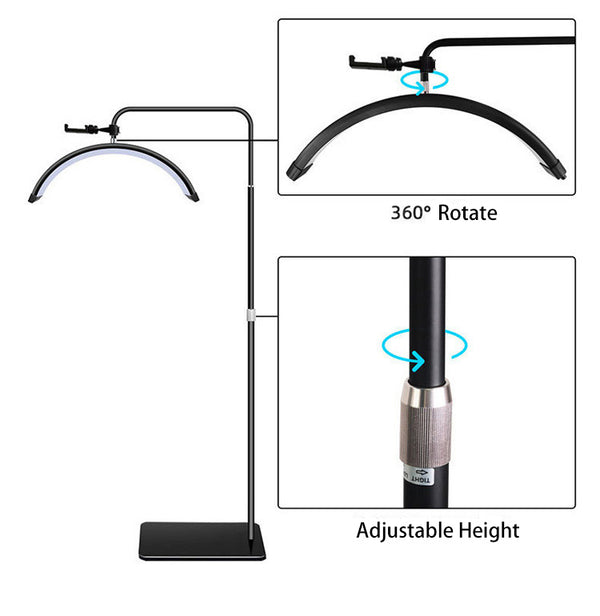 Half Moon Floor Lamp for Beauty/SPA Height Adjustable (with remote control)