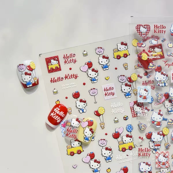3D Sanrio Hello Kitty Kuromi Cartoon Nail Sticker
