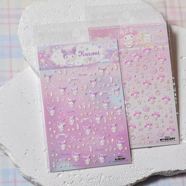 3D Sanrio Hello Kitty Kuromi Cartoon Nail Sticker