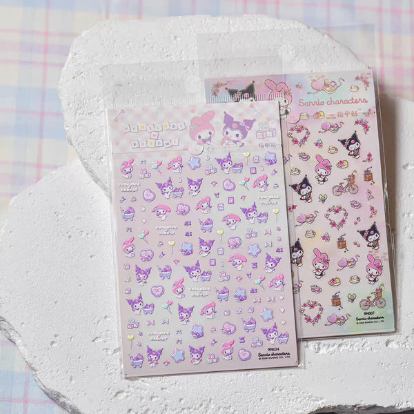 3D Sanrio Hello Kitty Kuromi Cartoon Nail Sticker