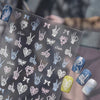 3D Skull Bone Gesture Heart Nail Stickers