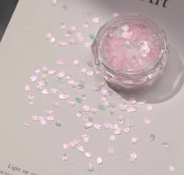 Nail Art Glitter Sequins, Aurora Pink Mermaid, Flower Petal Cherry Blossom Star Shapes