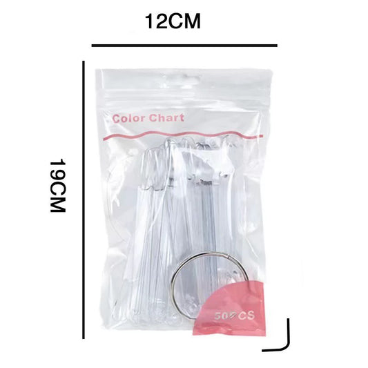 Nail Tips Color Display 50pcs White/Transparent