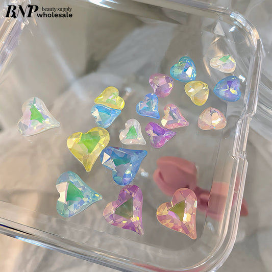 Nail Heart shape Point Back Diamond decor 6pcs/pack