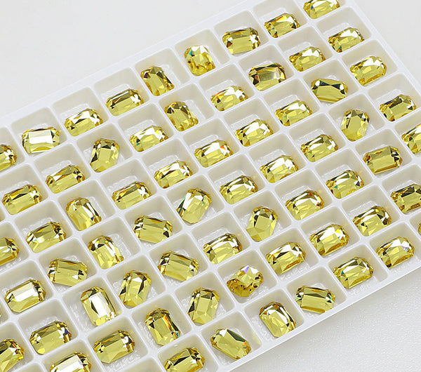 Rectangular Octagonal K9 Crystal nail art rhinestone flat back