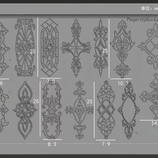 Silicone Baroque style Moulding Nail Art