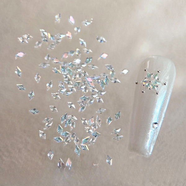 Rhombus-shapedflat back zircon nail art embellishments 50 pcs