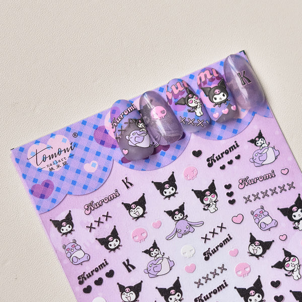 Sanrio Kuromi Cartoon Nail Sticker