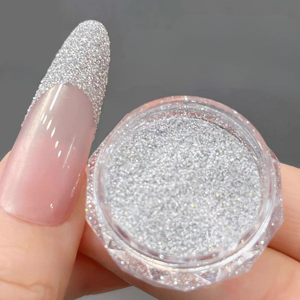 Flash Ice Crystal Nail Glitter - Fine Shimmer French Gradient Powder