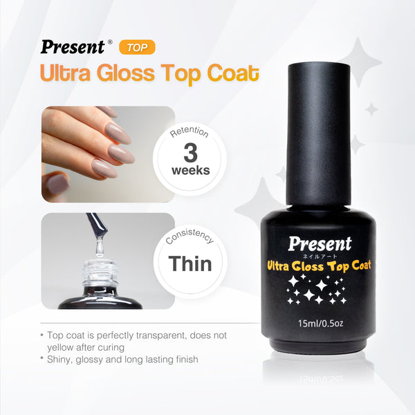 Base/Top Coat Gel Polish (No Wipe) - Present