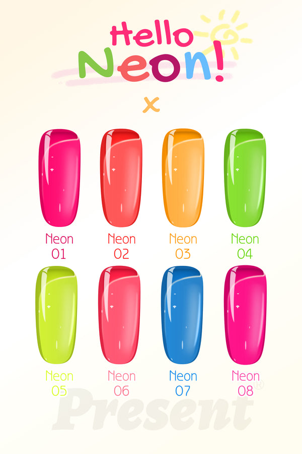 Neon Color Gel Polish Shellac(#Neon01-#Neon08) | Present