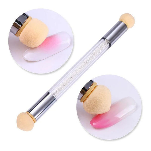 Nail Art Tool Dual Pointed Ombre Sponge Tool with 4 Replacement Heads