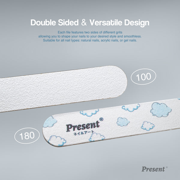 Durable Extra Thin Double Sided Wooden Nail File - Present