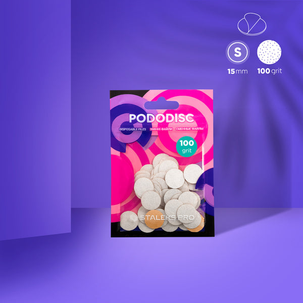 Disposable white files for pedicure disc PODODISC EXPERT S/M/L 50pcs