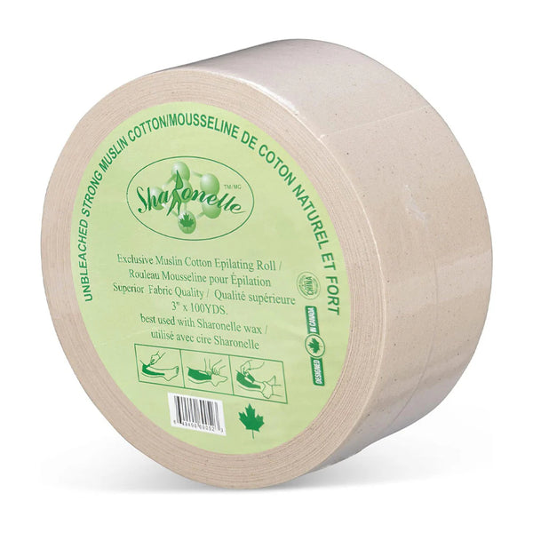 Unbleached Strong Muslin Cotton Epilating Roll (2.5" x 30 yds/ 3" x 100 yds )| Sharonelle