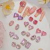 Nail Pink Rhinestone Crystal Decoration Heart/rectangle