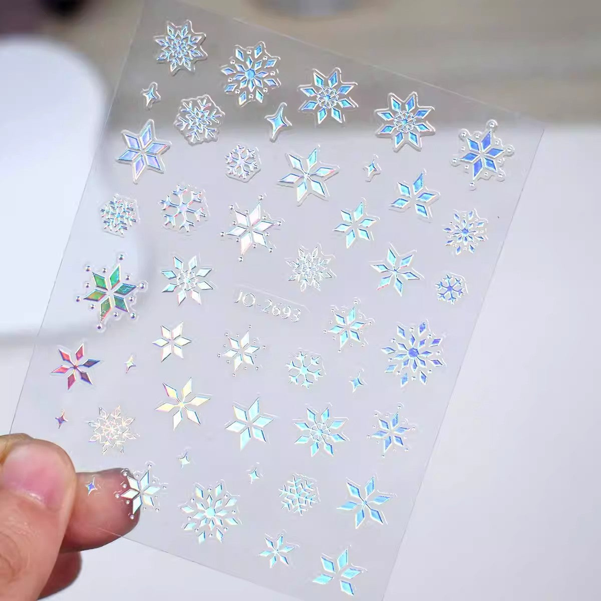 Decorative Nail Sticker Silver - Snowflake, Butterfly