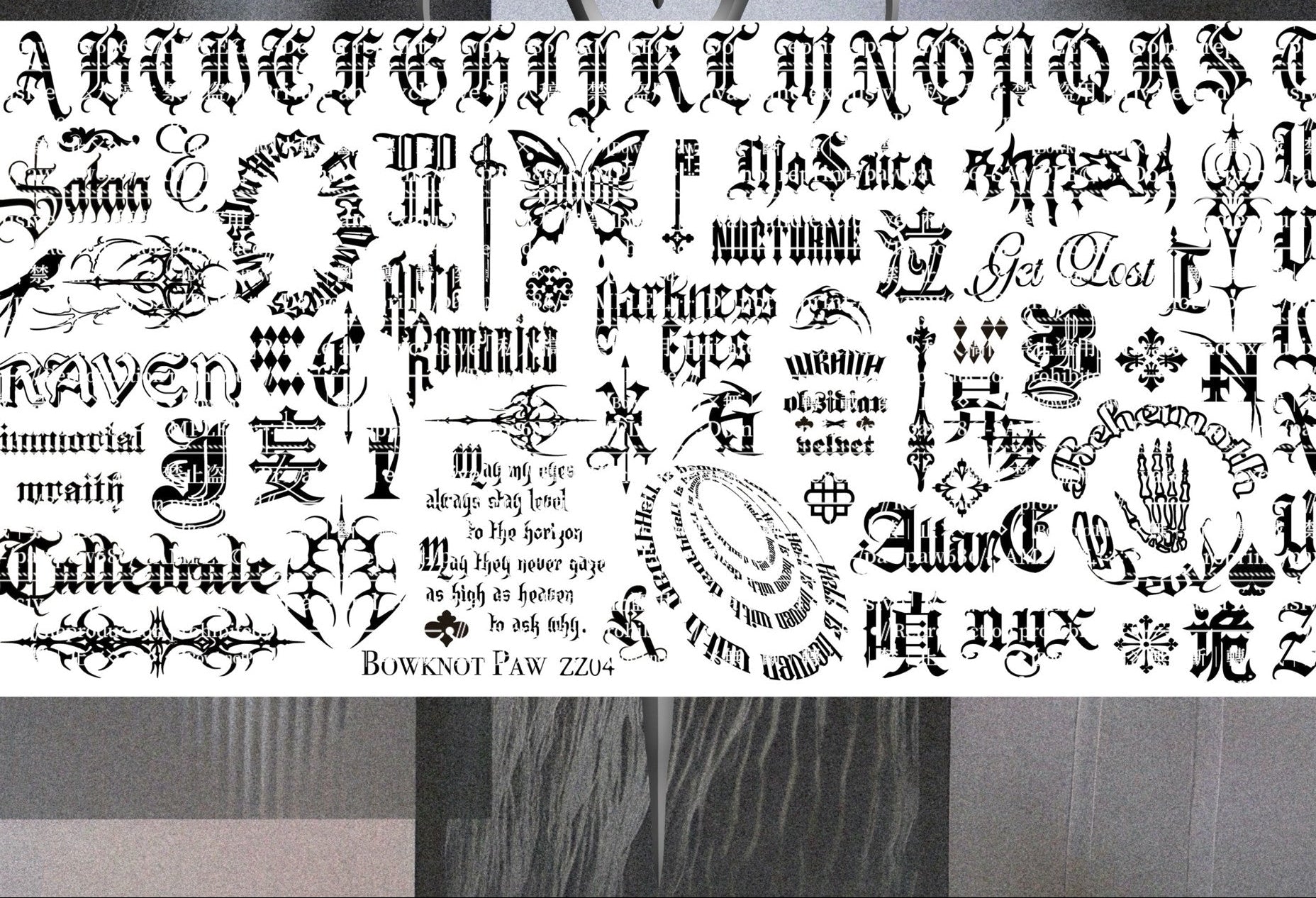 Gothic Letter & Symbol Stamping Plate(with scraper)